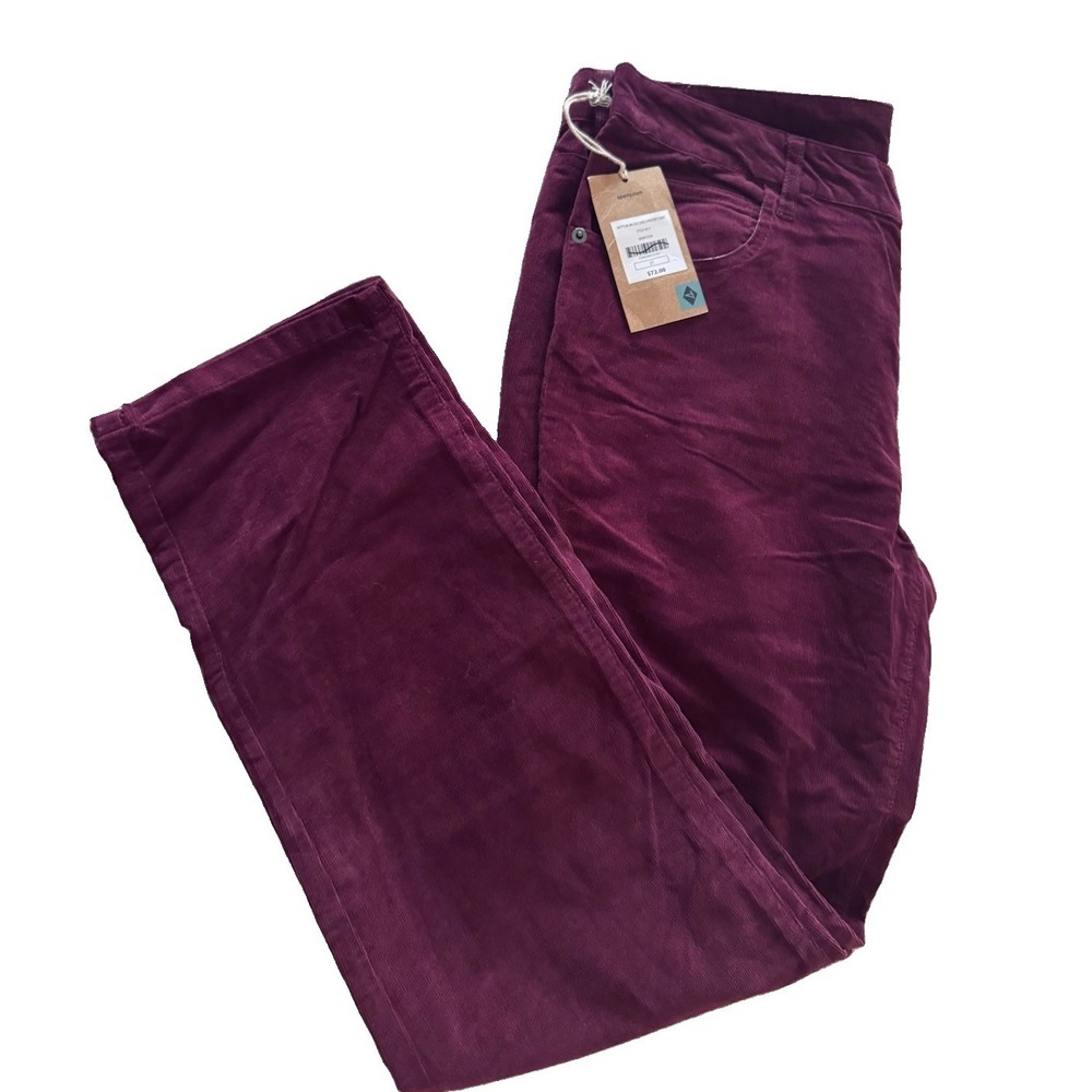Sperry Womens Bottom Microcord 5-Pocket Corduroy Pants 27 Maroon 33x27